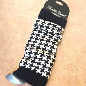 Charlotte Daniel Black/White Houndstooth Leg Warmers
